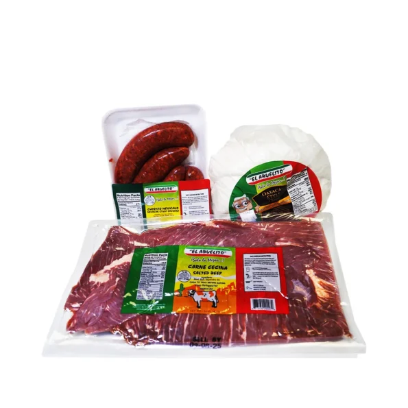 Chorizo mexicano, cecina y queso Oaxaca